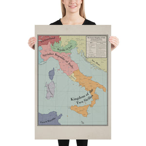 Long Lang Lin Maps - Italy after the Weltkrieg - Poster