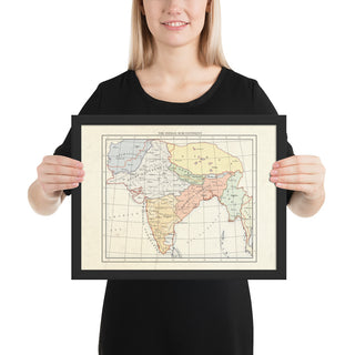 Milites Maps - India - Framed