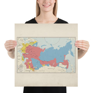 Ruskie Business Russian Civil War Map (Historical) - Poster