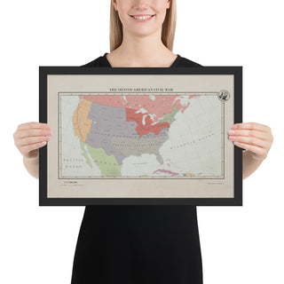 Aidan Maps - The Second American Civil War - Framed