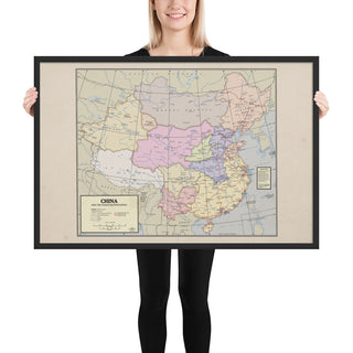 Flamefang Maps - China after the Xuantong Restoration - Framed