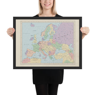 Ruskie Business Europe Map - Framed (Ruskie Style)