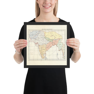 Milites Maps - India - Framed