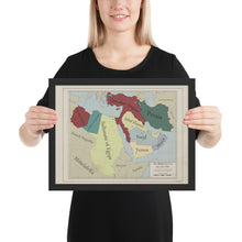 Load image into Gallery viewer, Red Leather Cartography - Ottoman Empire &amp; the Middle-East map - Framed