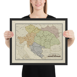 Ruskie Business - Austria-Hungary Map - Framed