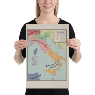 Long Lang Lin Maps - Italy after the Weltkrieg - Poster