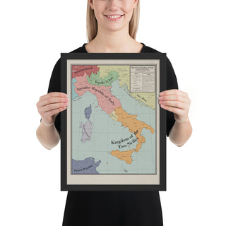 Long Lang Lin Maps - Italy after the Weltkrieg - Framed