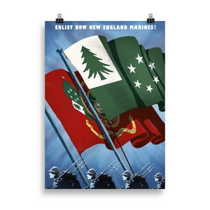 Sir Madman Posters - New England - Enlist, New England Marines!