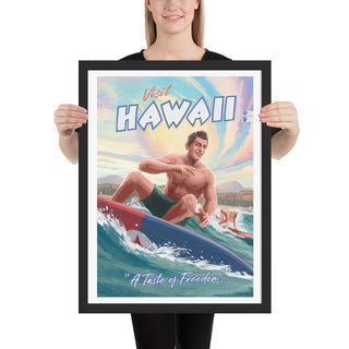 Hawaii Propaganda Poster - Framed - A Taste of Freedom