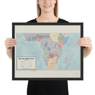 Aidan Maps - Mittelafrika Map - Framed