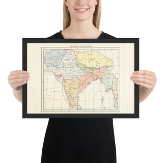 Milites Maps - India - Framed