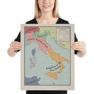 Long Lang Lin Maps - Italy after the Weltkrieg - Poster