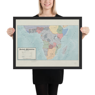 Aidan Maps - Mittelafrika Map - Framed