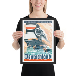 German Empire Propaganda Poster - Framed - Stark, Wachsam, Bereit