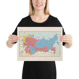 Ruskie Business Russian Civil War Map (Historical) - Poster