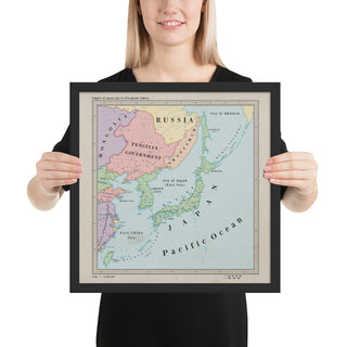 Ruskie Business Maps - the Japanese Empire and Co-Prosperity Sphere - Framed