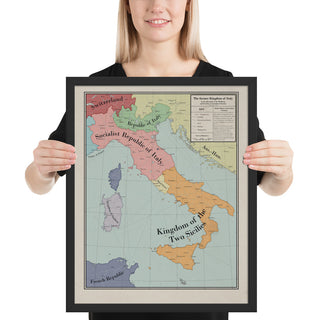 Long Lang Lin Maps - Italy after the Weltkrieg - Framed