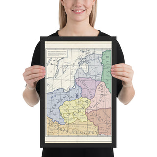 Milites Maps - German Eastern Border - Client States - Framed