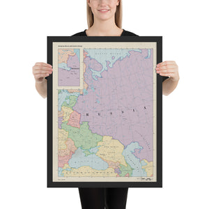 Ruskie Business Maps - Russia & Eastern Europe -  Framed