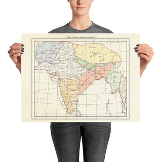 Milites Maps - India - Poster