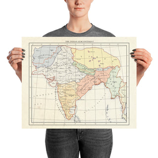 Milites Maps - India - Poster