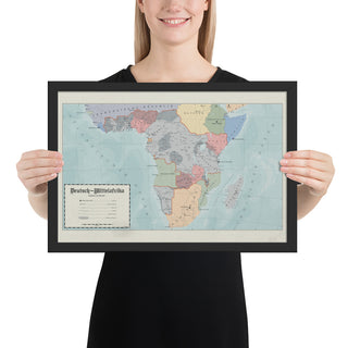 Aidan Maps - Mittelafrika Map - Framed