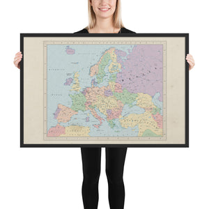 Ruskie Business Europe Map - Framed (Ruskie Style)