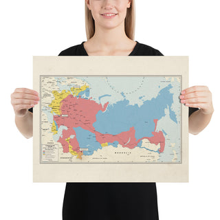 Ruskie Business Russian Civil War Map (Historical) - Poster