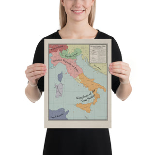 Long Lang Lin Maps - Italy after the Weltkrieg - Poster