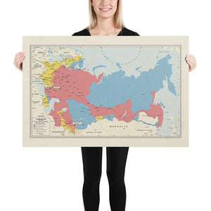 Ruskie Business Russian Civil War Map (Historical) - Poster