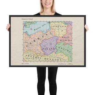 Ruskie Business Maps - Kingdom of Poland - Framed