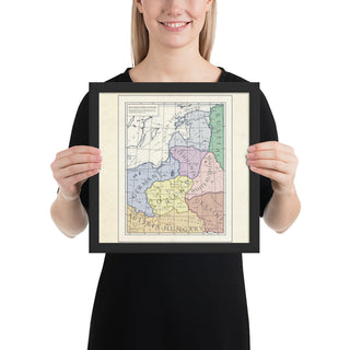 Milites Maps - German Eastern Border - Client States - Framed