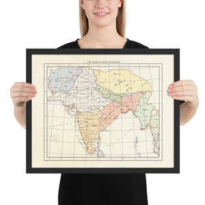 Milites Maps - India - Framed