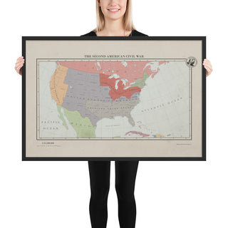 Aidan Maps - The Second American Civil War - Framed