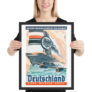 German Empire Propaganda Poster - Framed - Stark, Wachsam, Bereit