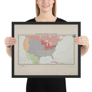 Aidan Maps - The Second American Civil War - Framed