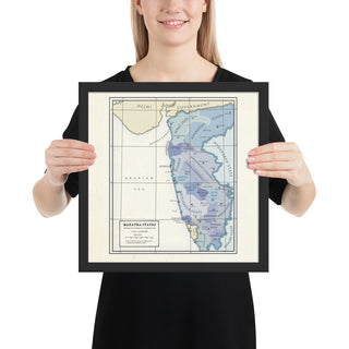 Milites Maps - Maratha States - Framed