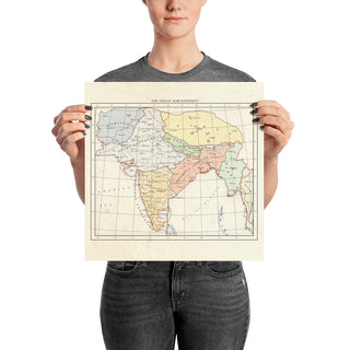 Milites Maps - India - Poster