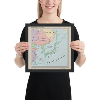 Ruskie Business Maps - the Japanese Empire and Co-Prosperity Sphere - Framed