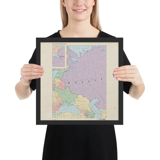 Ruskie Business Maps - Russia & Eastern Europe -  Framed