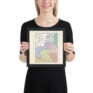 Milites Maps - German Eastern Border - Client States - Framed