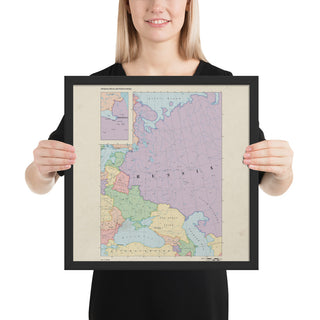 Ruskie Business Maps - Russia & Eastern Europe -  Framed