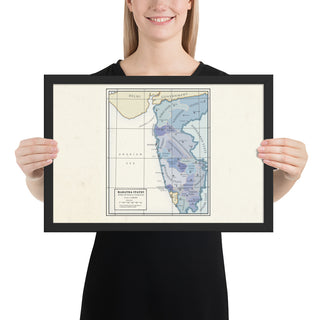 Milites Maps - Maratha States - Framed