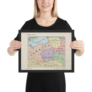 Ruskie Business Maps - Kingdom of Poland - Framed