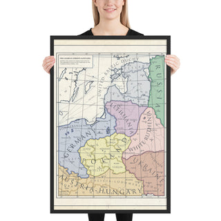 Milites Maps - German Eastern Border - Client States - Framed