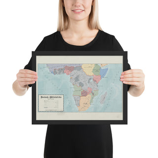 Aidan Maps - Mittelafrika Map - Framed