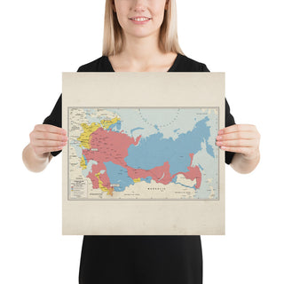 Ruskie Business Russian Civil War Map (Historical) - Poster