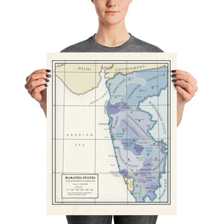 Milites Maps - Maratha States - Poster