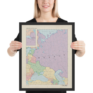 Ruskie Business Maps - Russia & Eastern Europe -  Framed