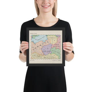 Ruskie Business Maps - Kingdom of Poland - Framed